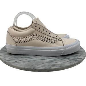 Vans Old Skool Weave DX Sneakers Womens 10 Nude Pink Leather Low Top *No Laces